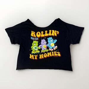 Vintage Care Bears T‎ Shirt Womens Black Rollin With My Homies Besties Graphic